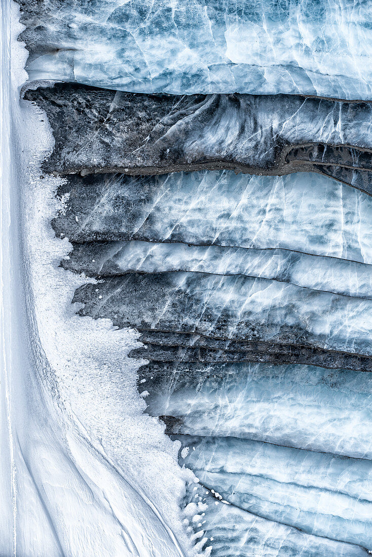 Ice details of Paulabreen, Van Mijienfjorden, Spitsbergen, Svalbard 