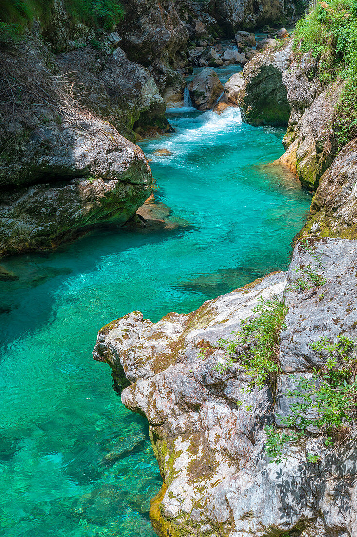 Tolmin Schluchten, Goriska Region, Soča Tal, Triglav Nationalpark, Slowenien, Europa