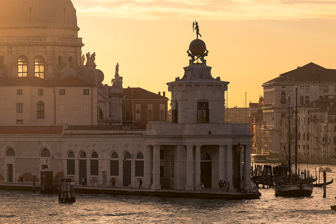 Punta della Dogana and the Church of Santa Maria della Salute. Venice, Veneto, Italy, Europe.