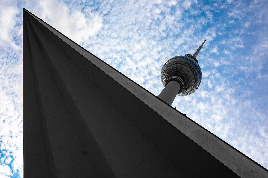 Fernsehturm from Alexanderplatz, Mitte, Berlin, GErmany