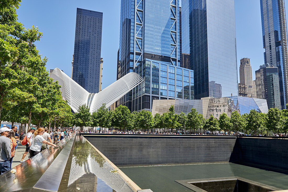 9/11 Memorial Fountain in New York City, New York, United States of America, North America