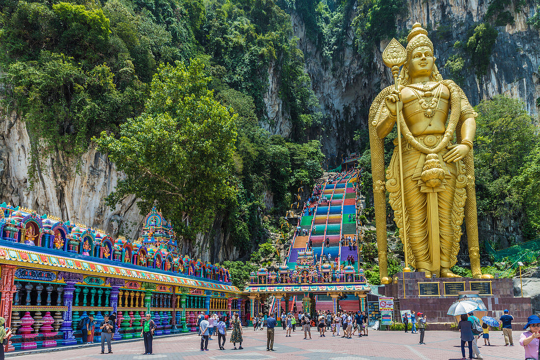 Lord Murugan Statue in den Batu-Höhlen, Kuala Lumpur, Malaysia, Südostasien, Asien