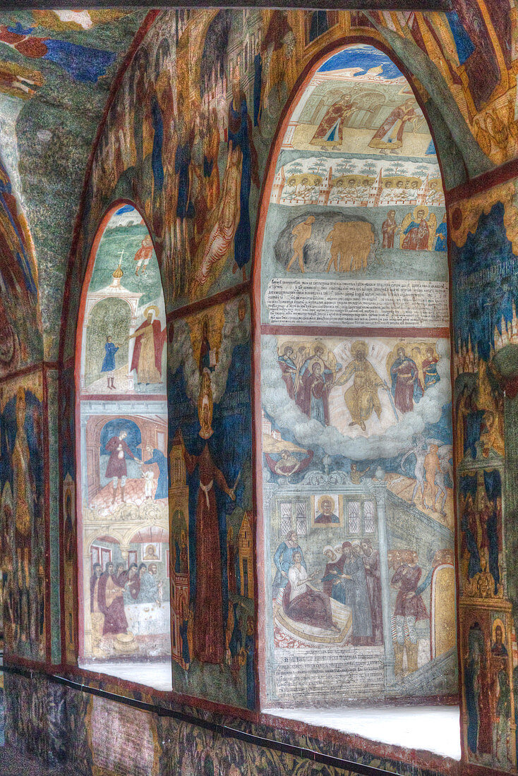 Frescoes, Church of St. John the Baptist, UNESCO World Heritage Site, Yaroslavl, Yaroslavl Oblast, Russia, Europe