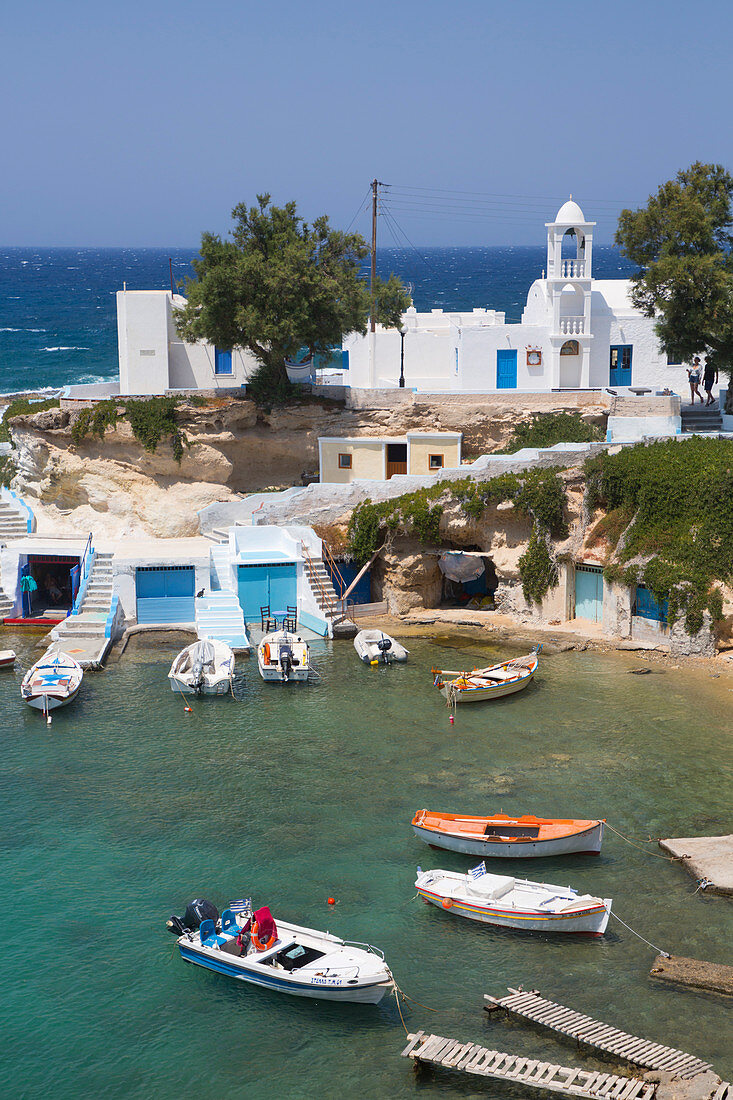 Harbor, Mandrakia Village, Milos Island, Cyclades Group, Greek Islands, Greece, Europe
