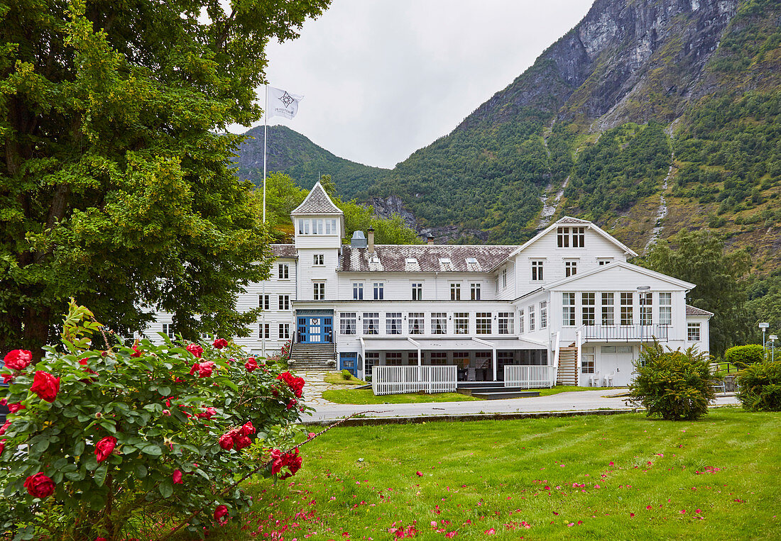 Fretheim Hotel in Flam on Aurlandsfjorden, Sogn og Fjordane, Norway, Europe