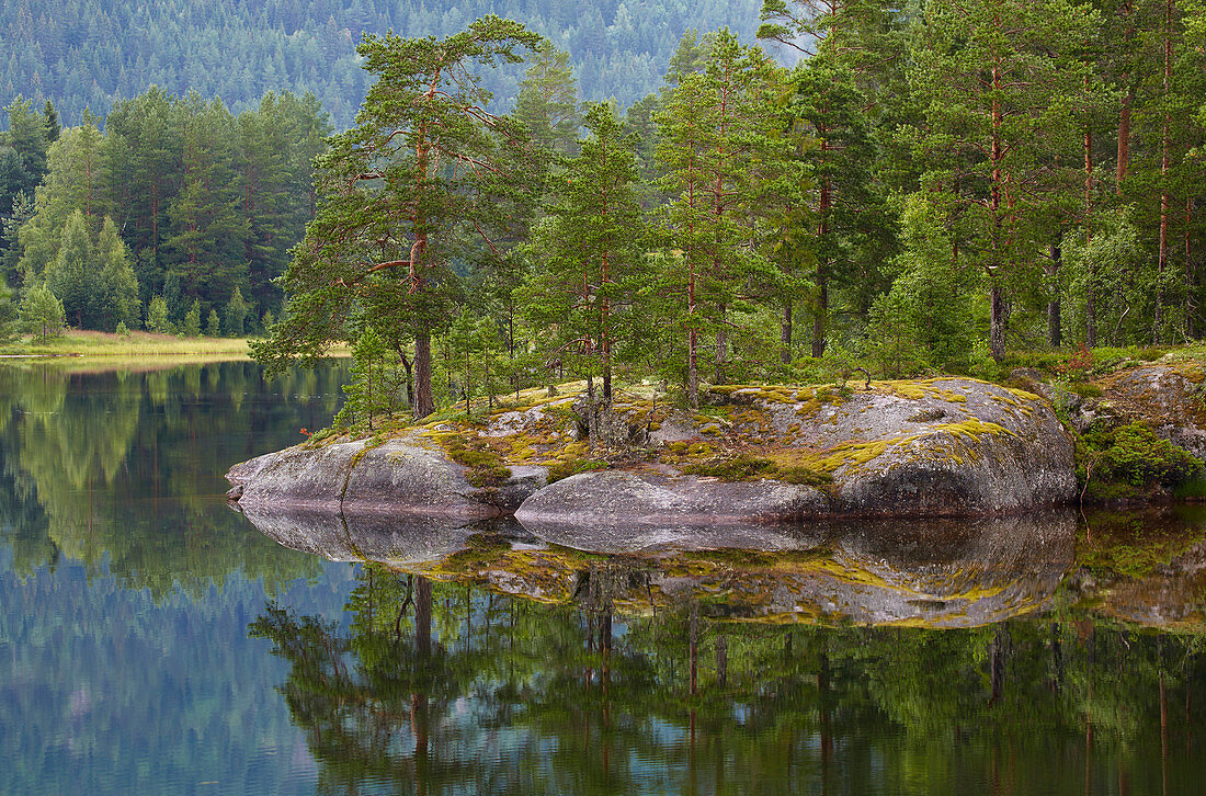 Steinlandschaft am Fluss Otra beim Honnevje Badeplatz, Valle, Setesdalen, Aust-Agder, Norwegen, Europa