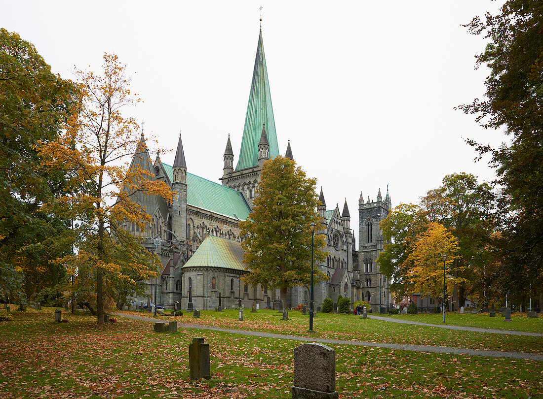 Nidarosdom, cathedral (Nidaros domkirke) in Trondheim, Nidelva, Sör-Trondelag Province, Trondelag, Norway, Europe