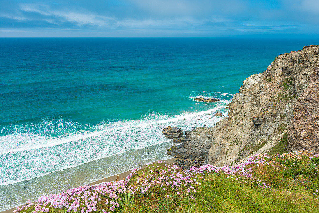 St. Agnes Heritage Coast Landschaft zwischen Porthtowan und Chapel Porth Stränden in West Cornwall, England, Großbritannien, Europa