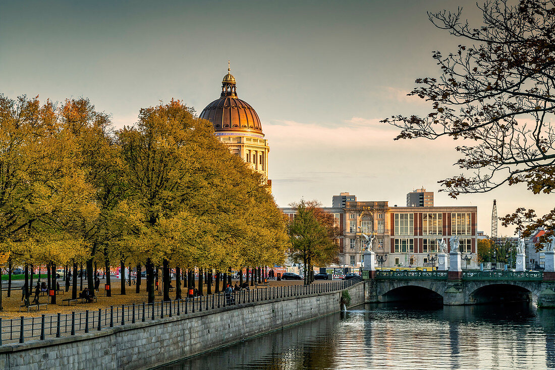 Berlin City Palace, Lustgarten, Spree, autumn, Berlin, Germany