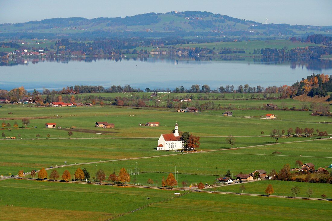 Sankt Koloman and Forggensee, Allgäu, Bavaria, Germany