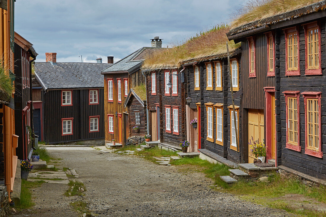 Sleggveien in the mining town of Roeros, UNESCO World Heritage, Soer-Troendelag, Norway, Europe