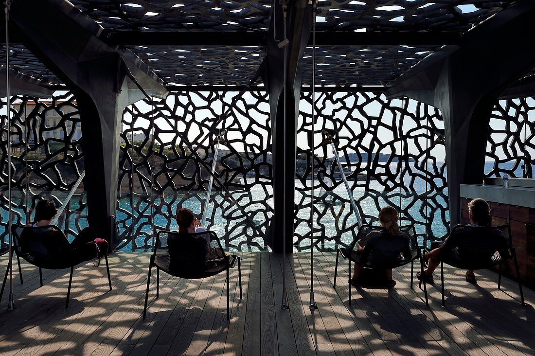 France, Bouches du Rhone, Marseille, MuCEM (Museum of Civilization in Europe and the Mediterranean) by the architects Rudy Ricciotti and R. Carta