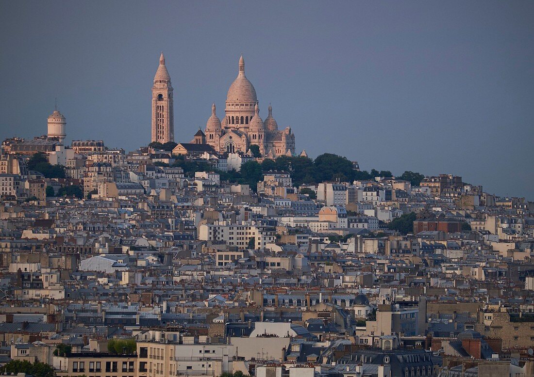 France, Paris, Paris, The Sacré Coeur and the roofs of Montmartre