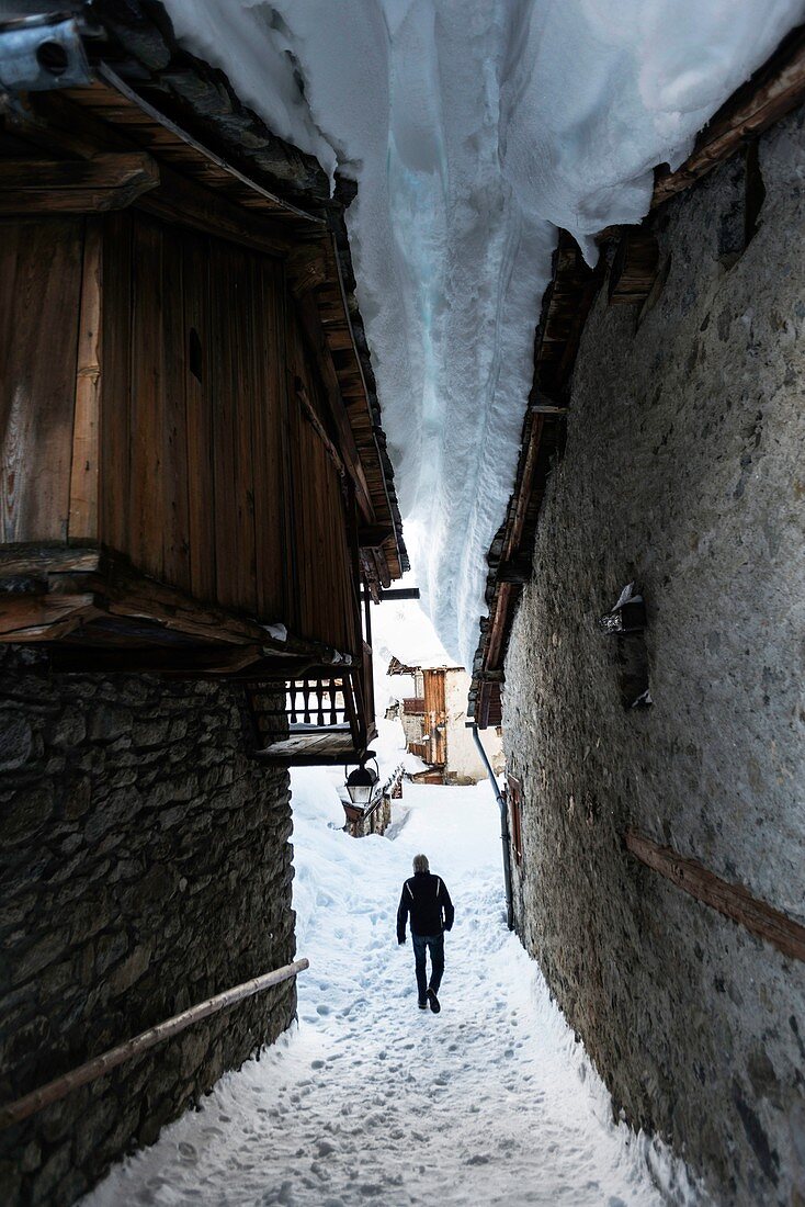 France, Savoie, Haute Maurienne valley, Bonneval sur Arc, labelled Les Plus Beaux Villages de France