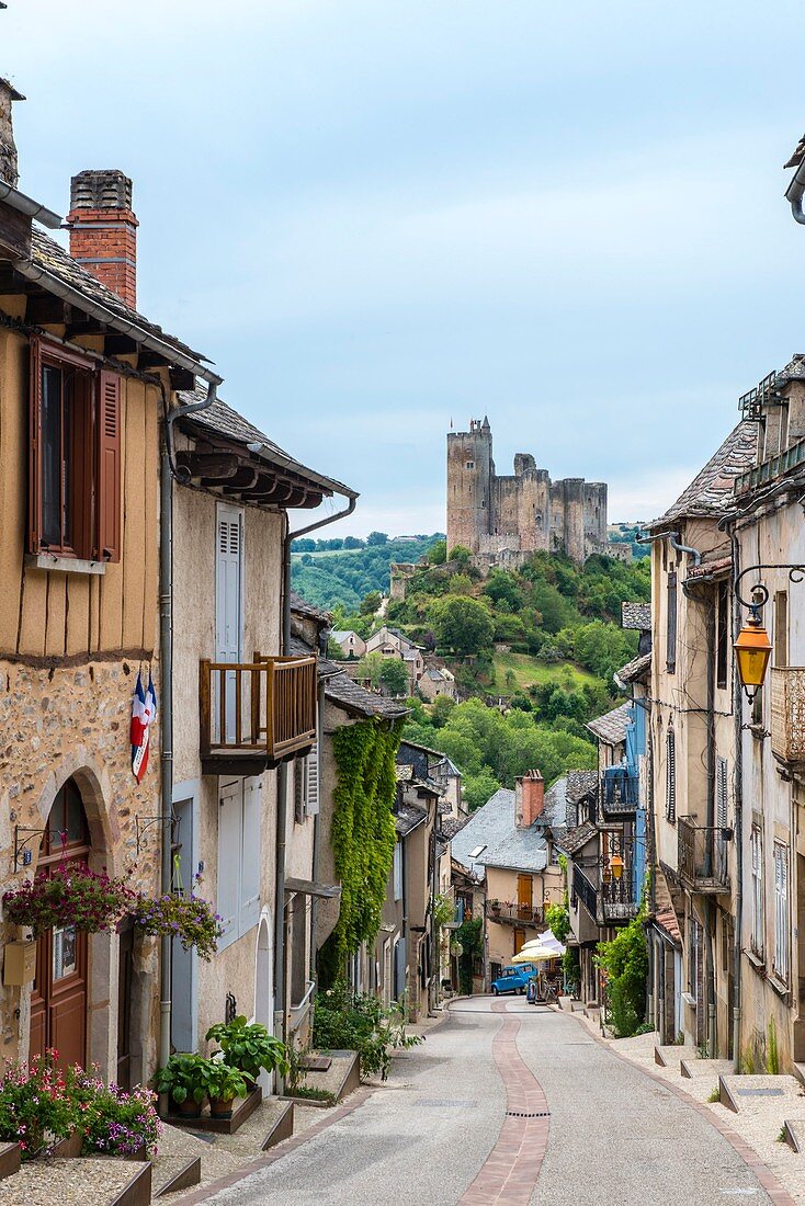 France, Aveyron, Najac, , labelled Les Plus Beaux Villages de France (The most beautiful villages of France), medieval village and castle