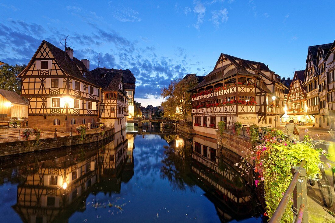 France, Bas Rhin, Strasbourg, old town listed as World Heritage by UNESCO, the Petite France District with the Maison des Tanneurs restaurant