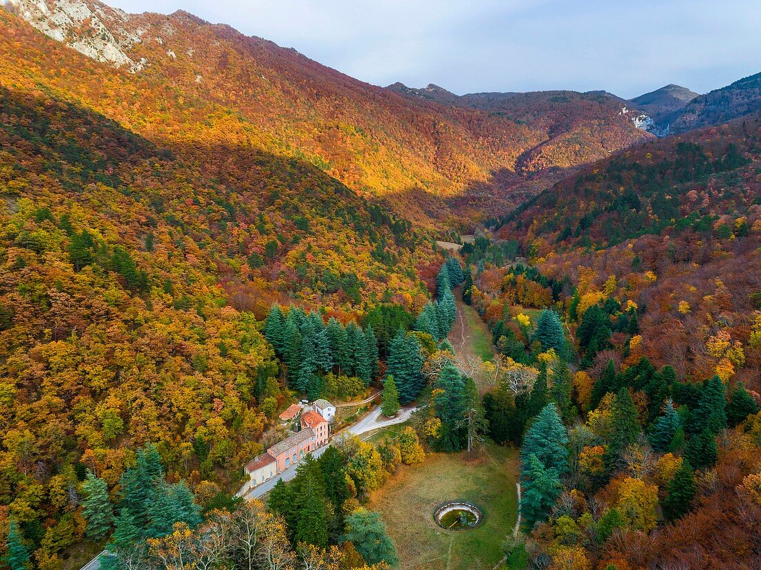 France, Drome, Saou forest and auberge des Dauphins