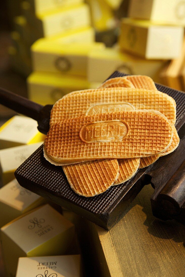 France, Nord, Lille, Old Lille, Waffles, specialitie of Meerts pastry shop