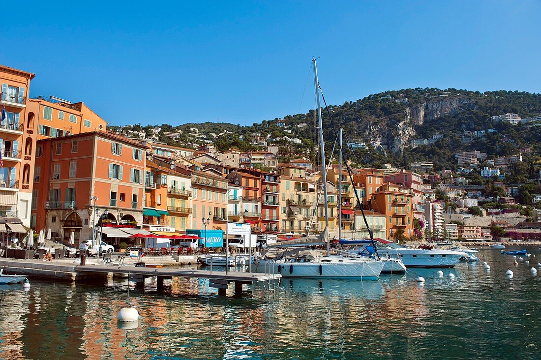 Frankreich, Alpes-maritimes, Kai von Amiral Ponchardier, Villefranche-sur-Mer