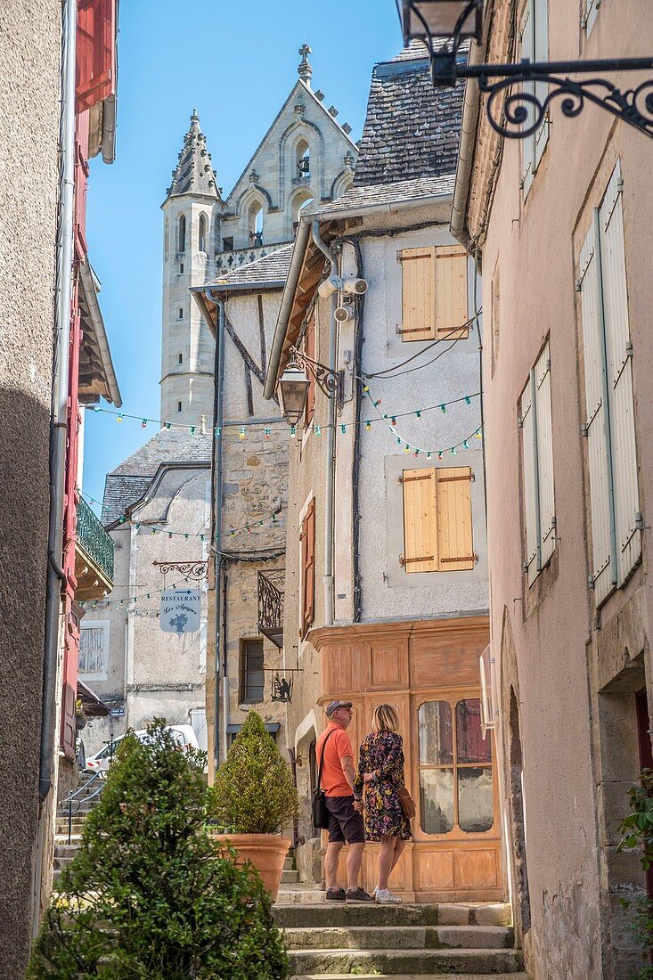 France, Dordogne, Perigord Noir, Terrasson Lavilledieu, Saint Sour church, Halle street, Vezere valley