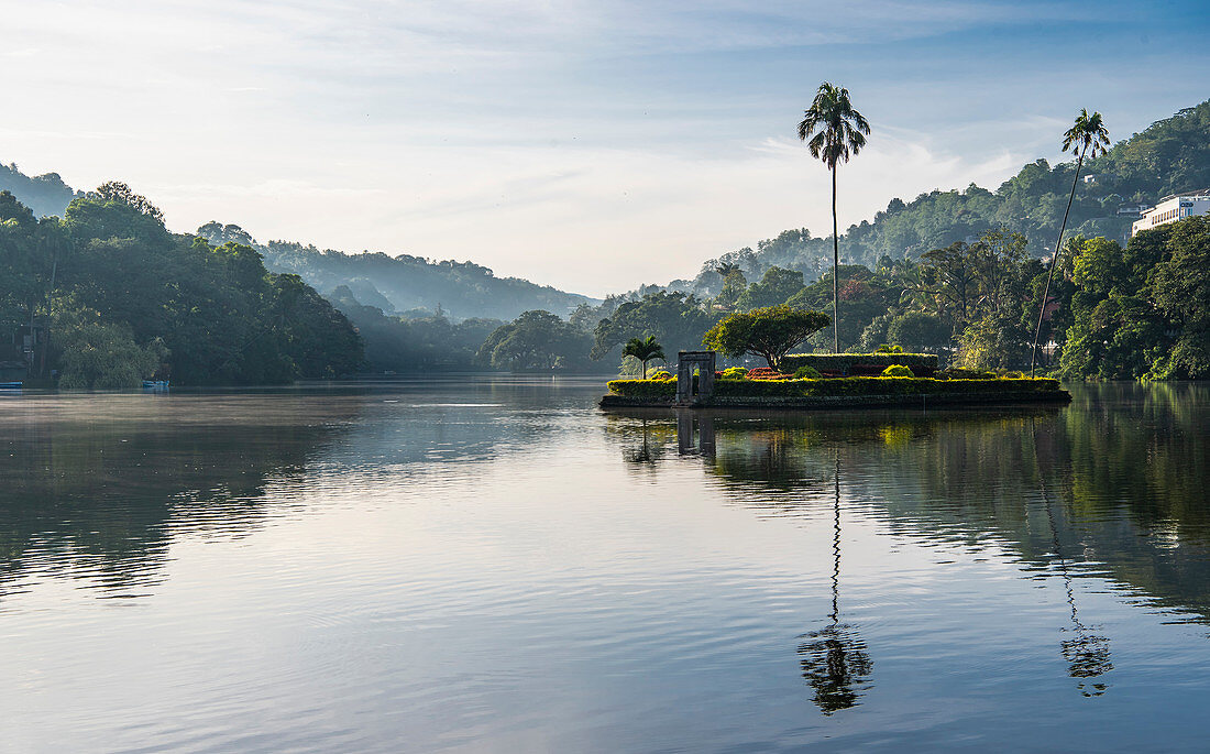 Kandy Lake (Kiri Muhuda or Sea of Milk),artificial lake in heart of hill city,Kandy,Sri Lanka