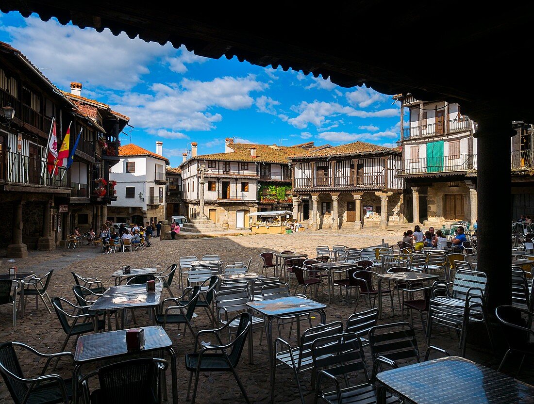 Der Hauptplatz von La Alberca. Sierra de Francia. Salamanca. Kastilien-León. Spanien