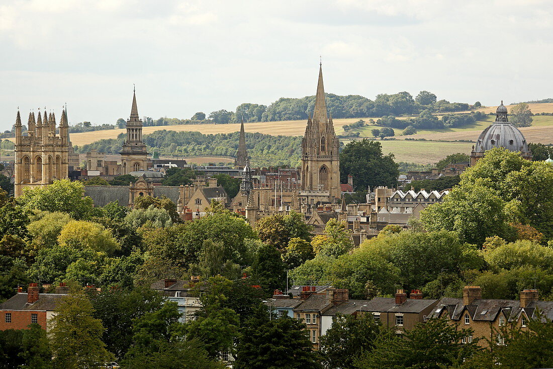 Blick vom South Park auf die Altstadt von Oxford, Oxfordshire, England