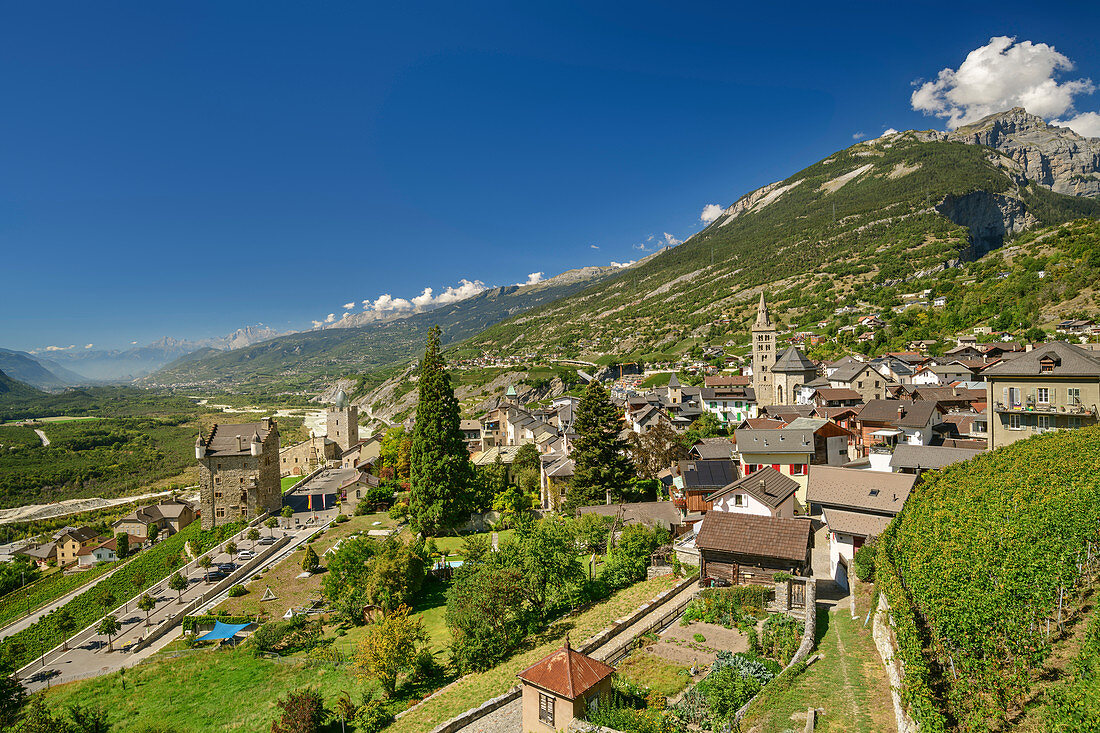 Leuk with Rhonetal, Leuk, Valais, Switzerland