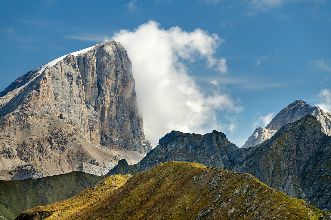 South break of the Marmolada, from Sass d´Adam, Dolomites, UNESCO World Natural Heritage Dolomites, Veneto, Veneto, Italy