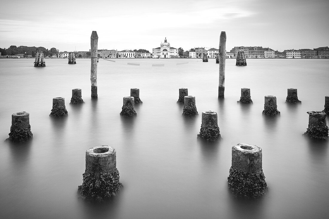 View across the lagoon to the Le Zitelle church on Giudecca, Venice, Veneto, Italy, Europe