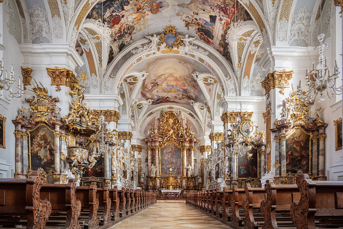 Studienkirche Mariä Himmelfahrt in Dillingen an der Donau, Bayern, Deutschland