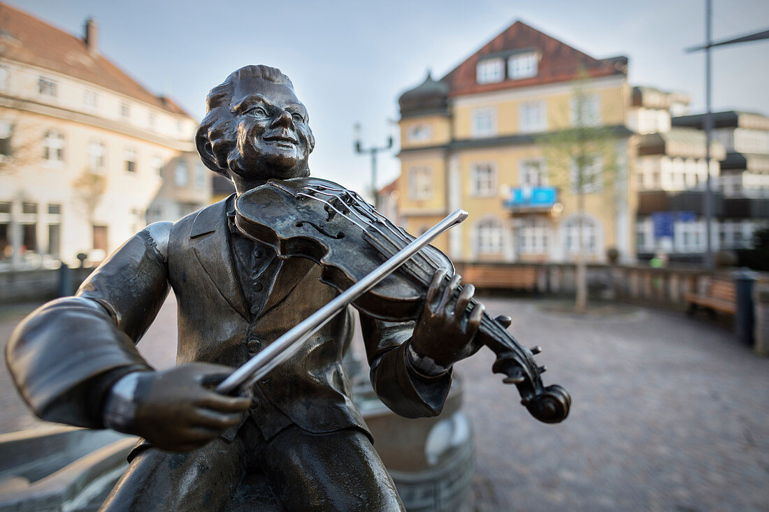 Musikantenbrunnen in the old town of Donaueschingen, Schwarzwald-Baar-Kreis, Baden-Württemberg, Germany