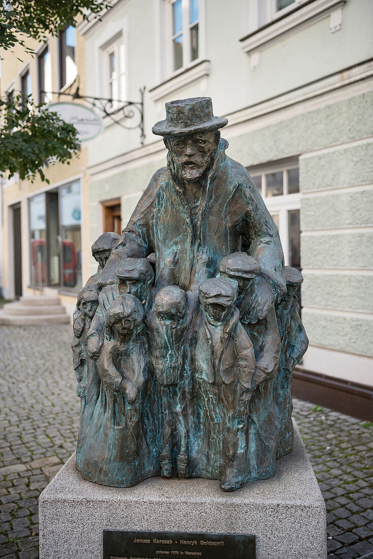 Sculpture in the old town of Günzburg, administrative district of Swabia, Bavaria, Danube, Germany