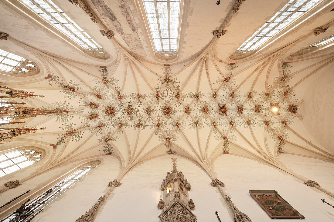 Cross vault of the nave, Blaubeuren monastery, Alb-Donau district, Baden-Württemberg, Germany