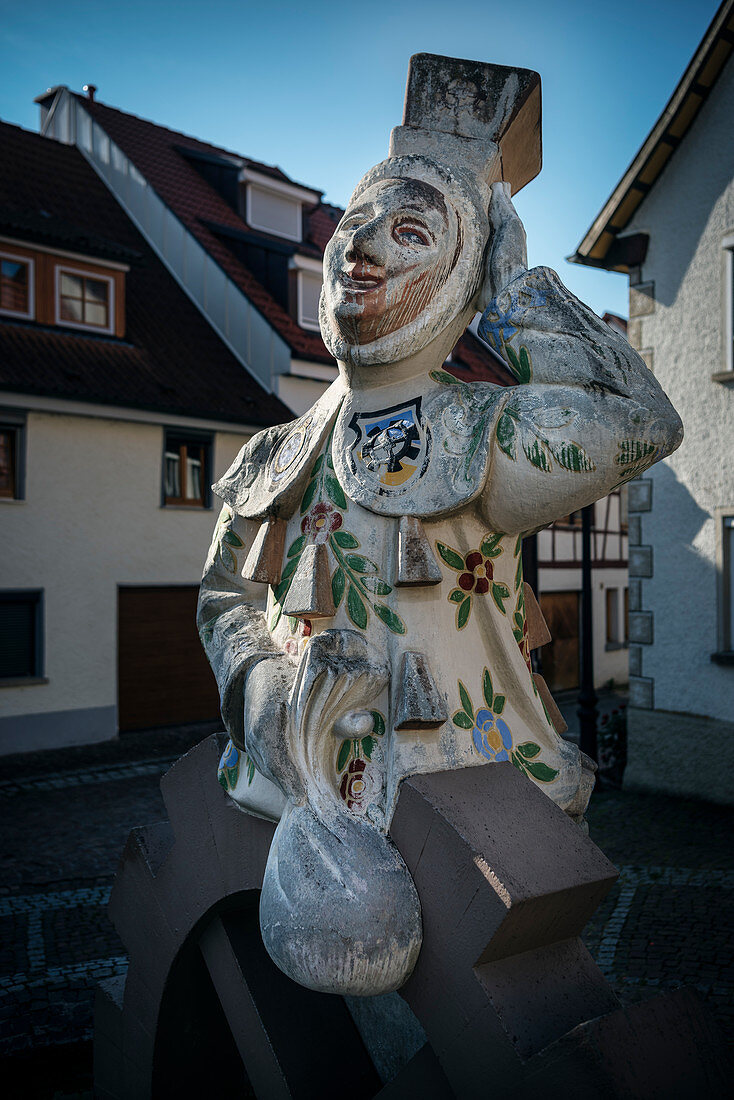 Narrenbrunnen in Mühlheim an der Donau, Baden-Württemberg, Germany