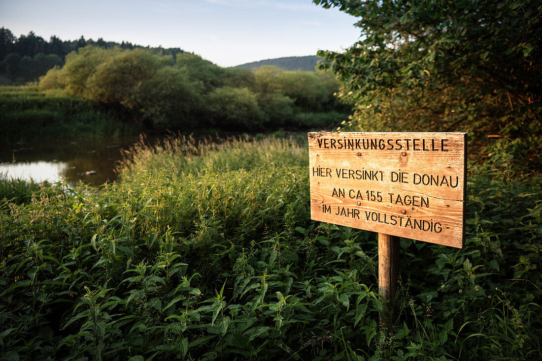 Natural phenomenon of the Danube infiltration between Immendingen and Möhringen, Tuttlingen district, Baden-Württemberg, Danube, Germany