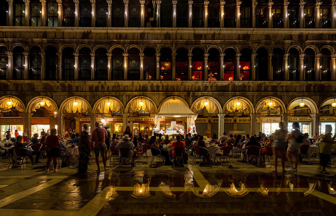 Nightly concert on St. Mark's Square in Venice, Veneto, Italy, Europe
