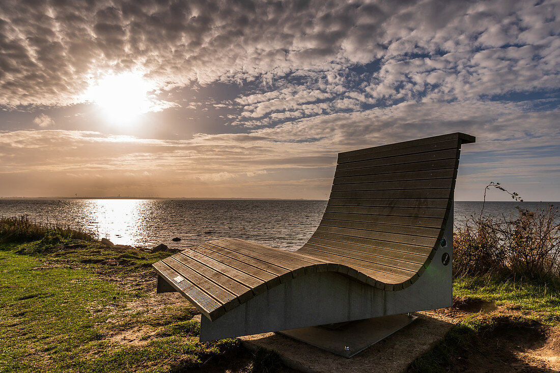 Field sofa on the steep coast of Gold on Fehmarn, Baltic Sea, Ostholstein, Schleswig-Holstein, Germany