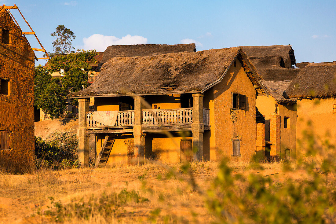 Village in the highlands of Madagascar near Ambalavao, Africa