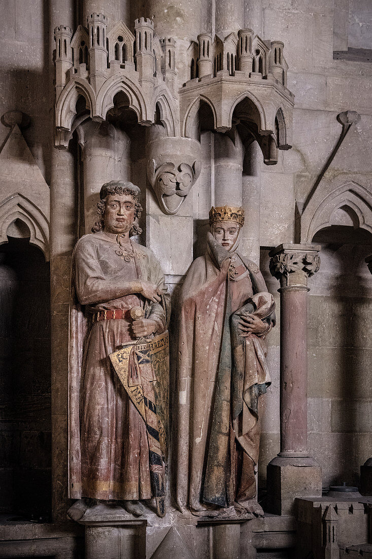 UNESCO World Heritage Site “Naumburg Cathedral”, donor figures Ekkehard II and Uta, Naumburg (Saale), Burgenlandkreis, Saxony-Anhalt, Germany
