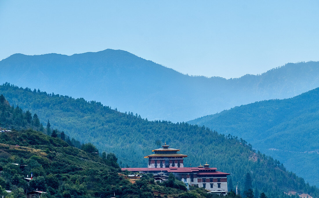 Dzong in the city of Paro, Bhutan, Himalayas, Asia