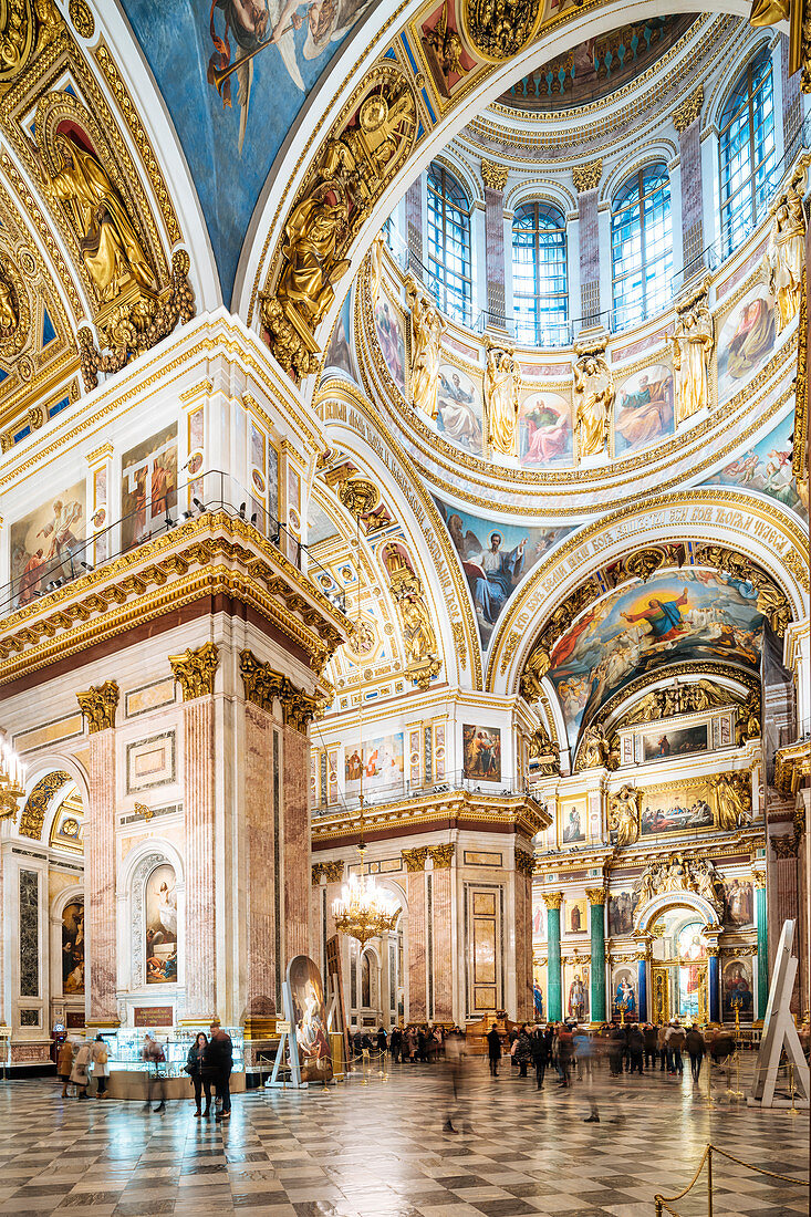 Interior of St. Isaac's Cathedral, St. Petersburg, UNESCO World Heritage Site, Leningrad Oblast, Russia, Europe