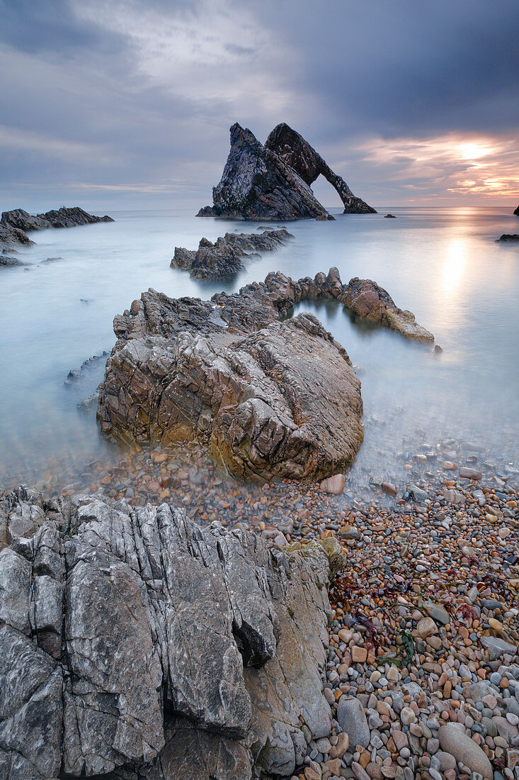 Bow Fiddle Rock, Moray Firth, Moray, Scotland, United Kingdom, Europe