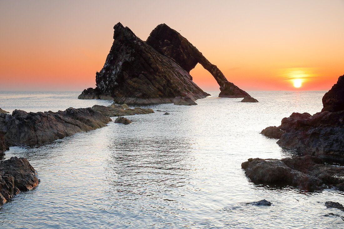 Bow Fiddle Rock, Moray Firth, Moray, Schottland, Vereinigtes Königreich, Europa