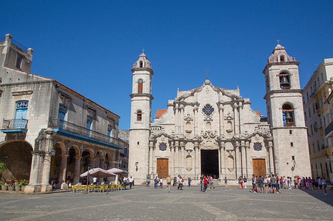 Kathedrale von San Cristobal, Plaza de la Cathedral, Altstadt, UNESCO-Weltkulturerbe, Havanna, Kuba, Westindische Inseln, Karibik, Mittelamerika