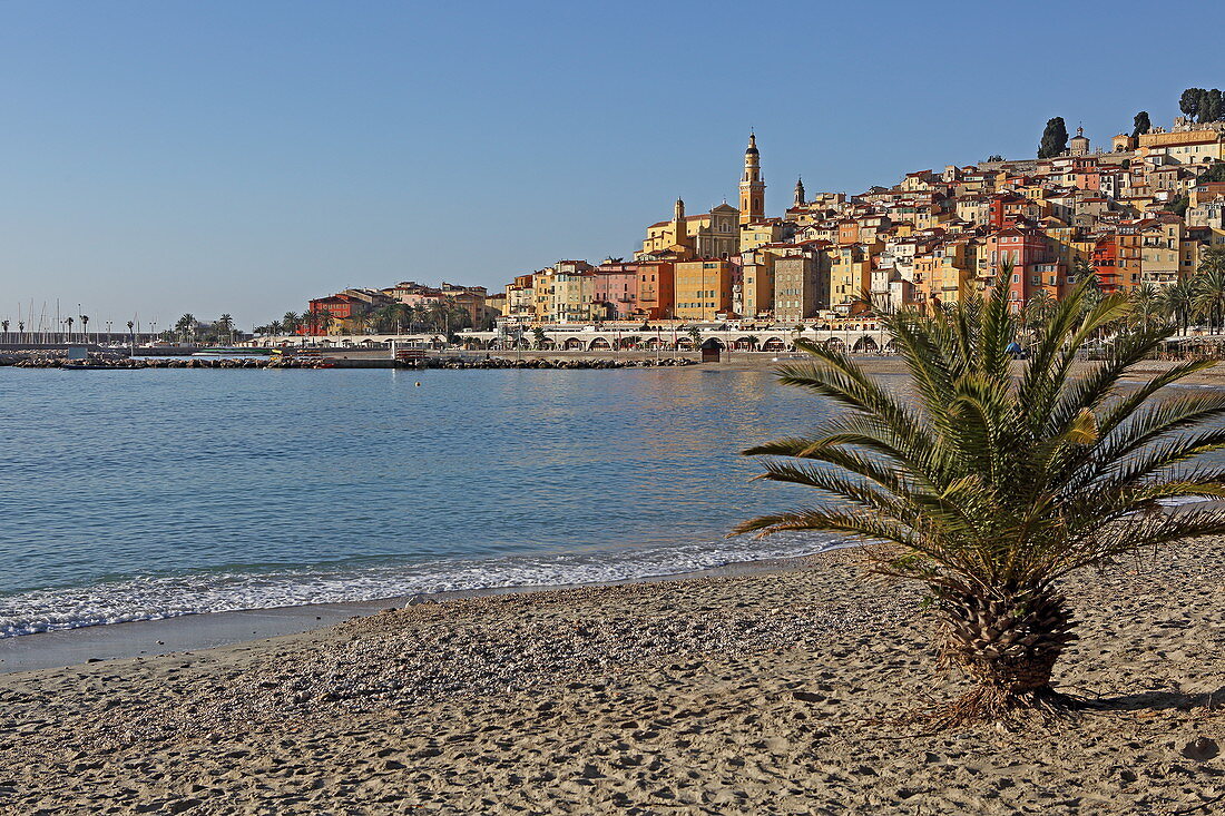 Plage des Sablettes, Menton, Provence-Alpes-Cote d'Azur, France