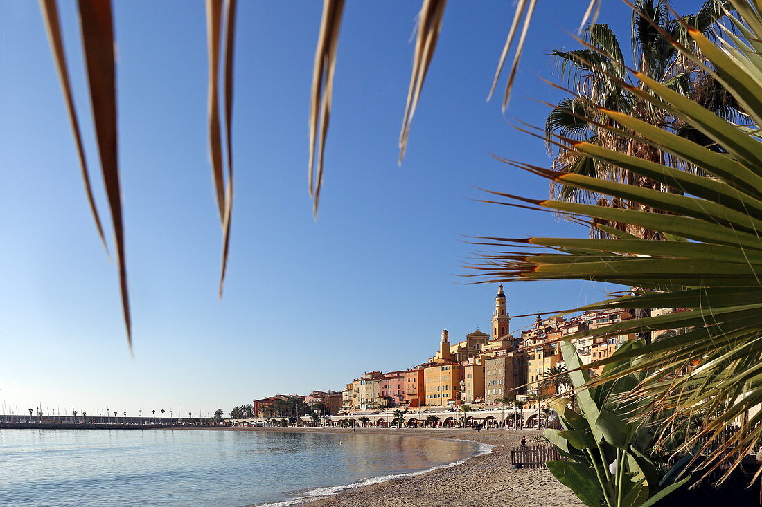 Plage des Sablettes, Menton, Provence-Alpes-Côte d'Azur, Frankreich