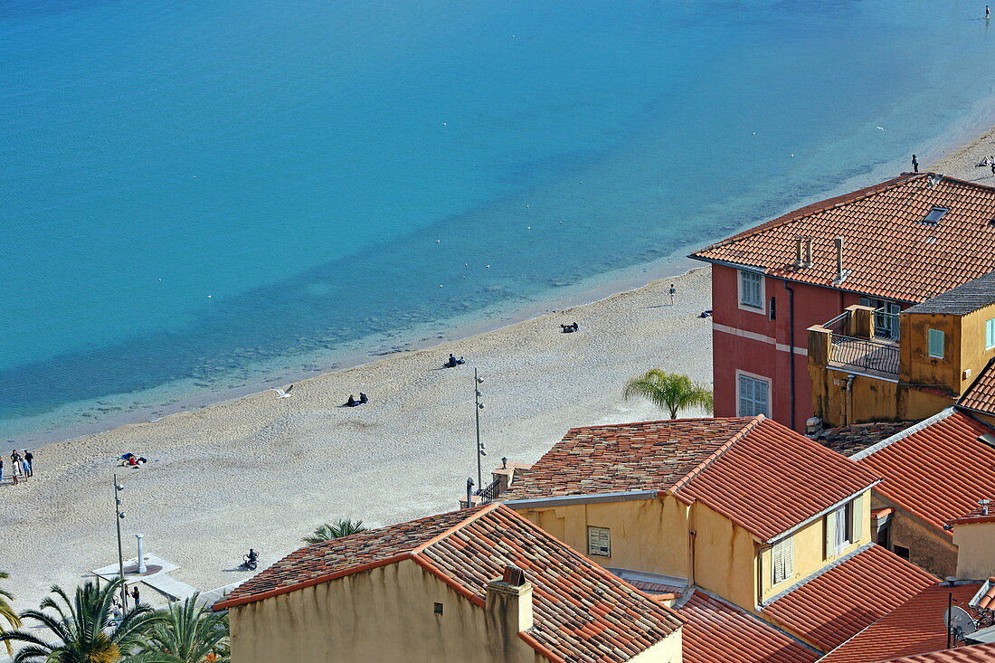 Plage des Sablettes, Menton, Provence-Alpes-Cote d'Azur, France