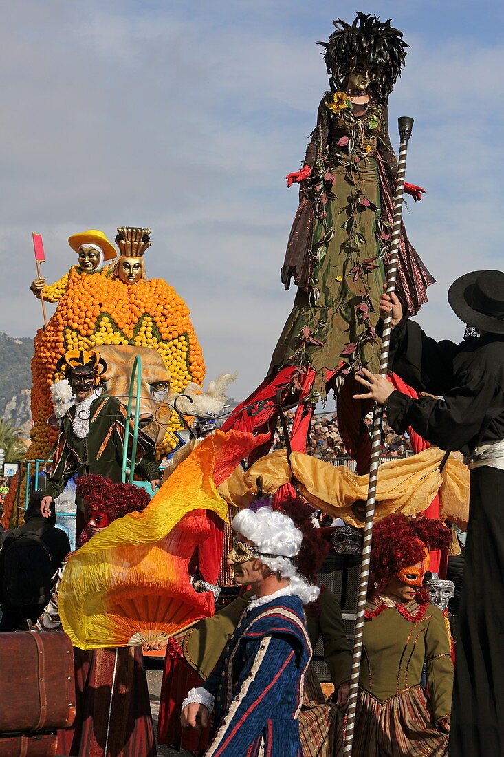 Parade zum Zitronenfest, Menton, Provence-Alpes-Côte d'Azur, Frankreich