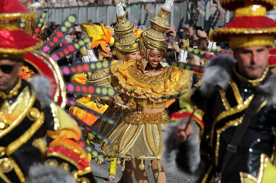 Parade zum Zitronenfest, Menton, Provence-Alpes-Côte d'Azur, Frankreich